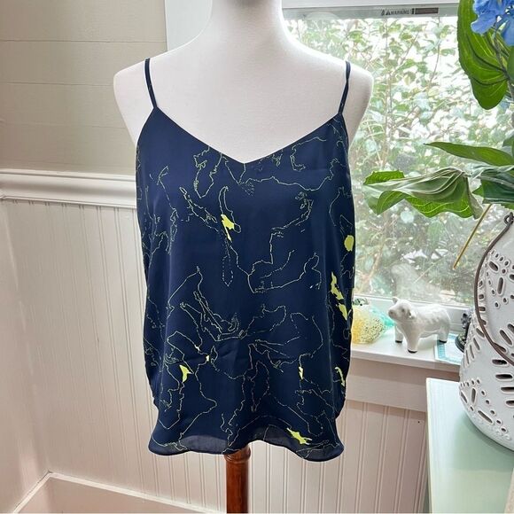 Philosophy Navy & Green Camisole Blouse Size M Boardroom to Beach Bar Approved - Picture 4 of 9